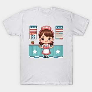 A Whimsical Tribute to American Culture in Cartoon Style T-Shirt T-Shirt